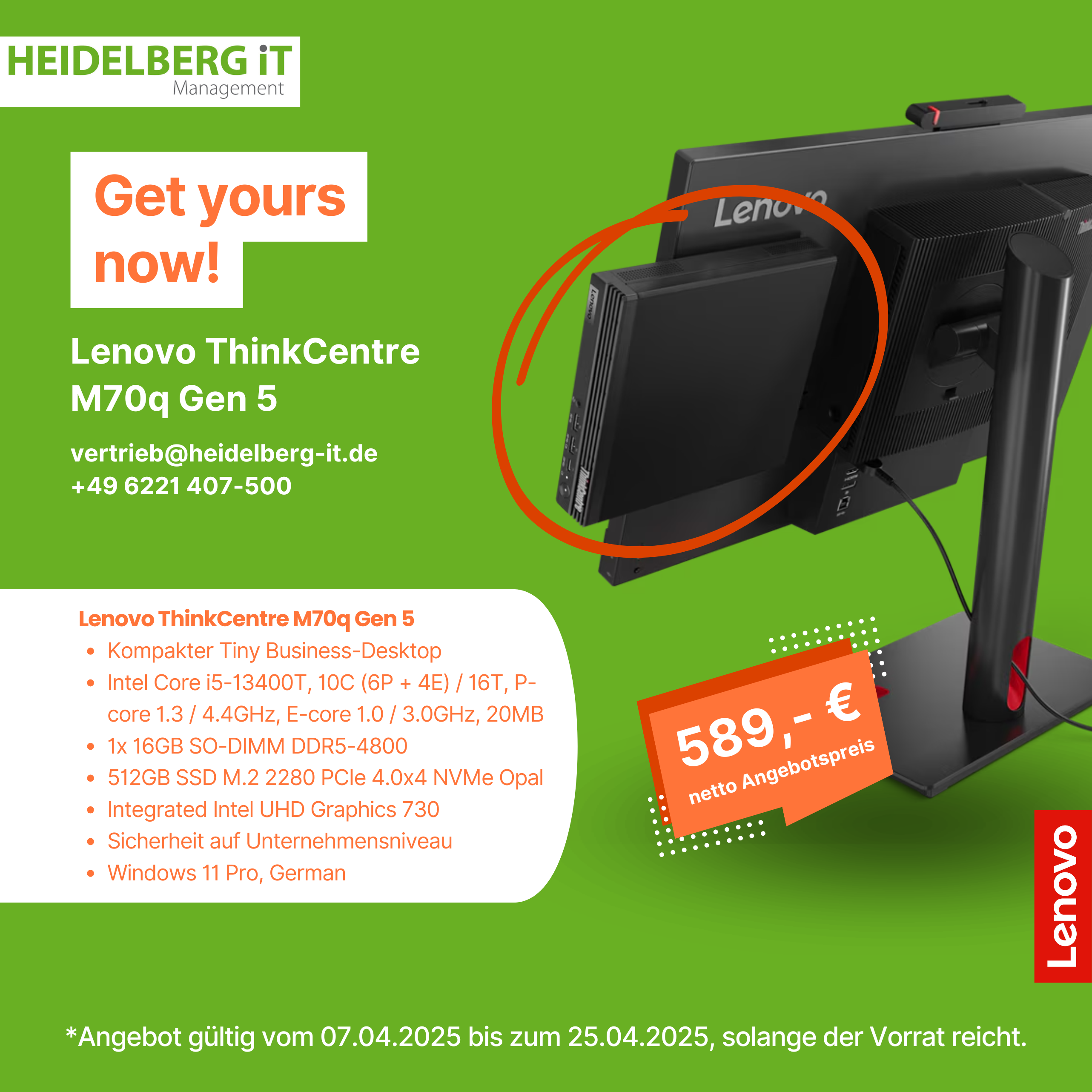 Lenovo ThinkCentre M70q Gen 5 – Unser iT-Produkt des Monats!