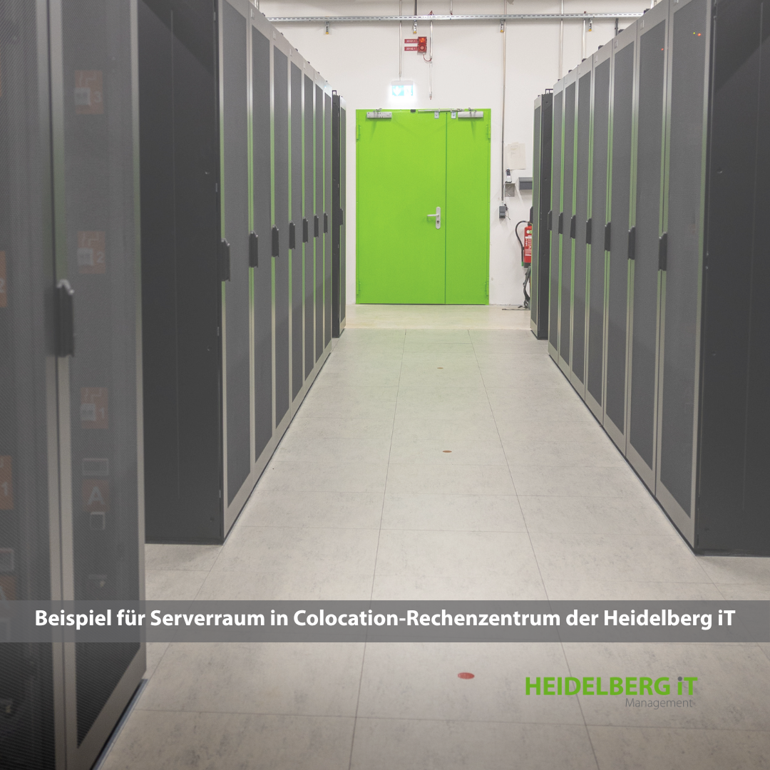 Serverraum mit Racks in Rechenzentrum der Heidelberg iT