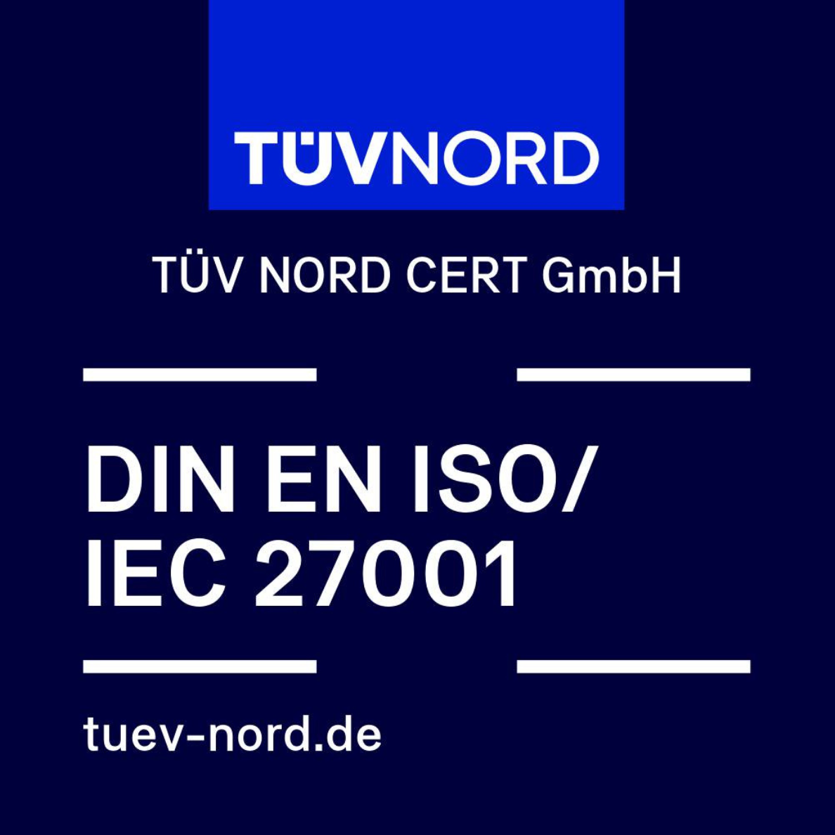 Prüfzeichen_Zertifikat ISO 27001_TÜV NORD CERT Heidelberg iT - Zertifikate - ISO 27001